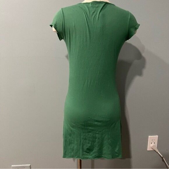 Michael Stars Emerald Green Deep V-Neck Plunge Short Sleeves Tunic Top Size 1 - Picture 4 of 7